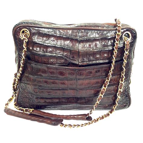 vintage chanel alligator camera bag|Vintage Chanel camera bag.